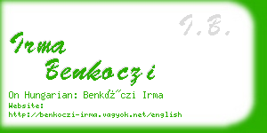 irma benkoczi business card